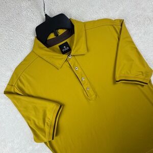 VUGA Mens Chester Polo Shirt Golden Palm Short Sleeve Size L